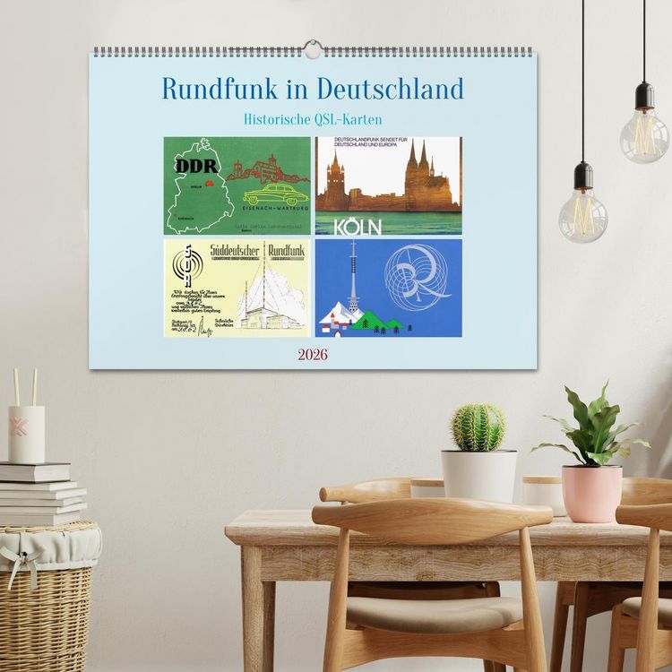 Produktbild: Rundfunk in Deutschland - Historische QSL-Karten (Wandkalender 2026 DIN A2 quer), CALVENDO Monatskalender