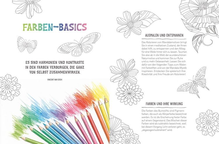 Produktbild: Colorful Mandala &ndash; Bl&uuml;ten und Schmetterlinge