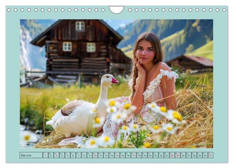 Produktbild: Almwiesenm&auml;rchen. Zauberhafte Frauen und gute Laune in den Bergen (Wandkalender 2026 DIN A4 quer), CALVENDO Monatskalender
