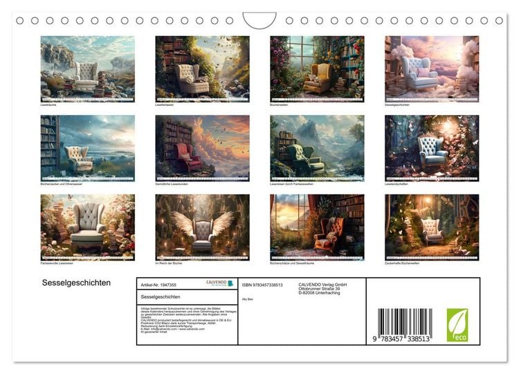 Produktbild: Sesselgeschichten (Wandkalender 2026 DIN A4 quer), CALVENDO Monatskalender