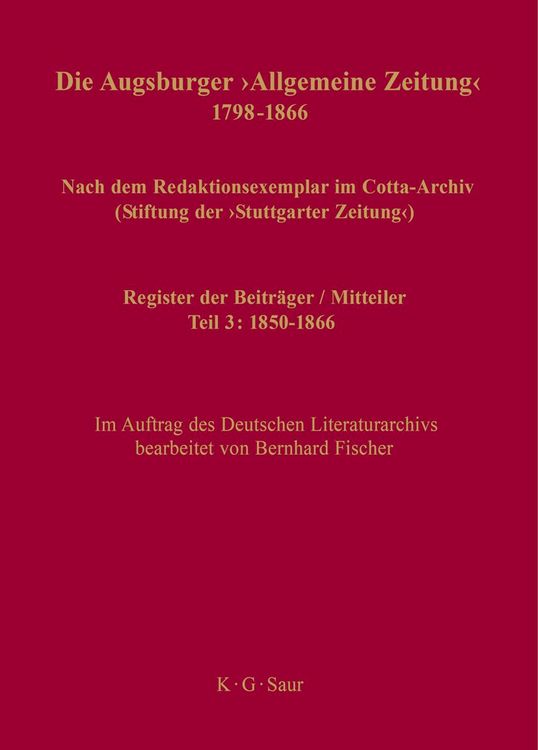 Produktbild: Register der Beitr&auml;ger / Mitteiler