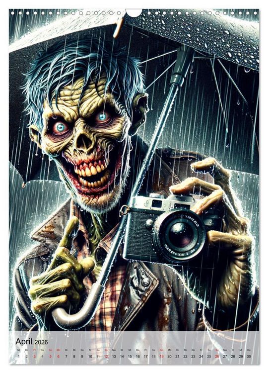 Produktbild: Zombie Selfies - Ein humorvoller Blick auf das untote Dasein (Wandkalender 2026 DIN A3 hoch), CALVENDO Monatskalender