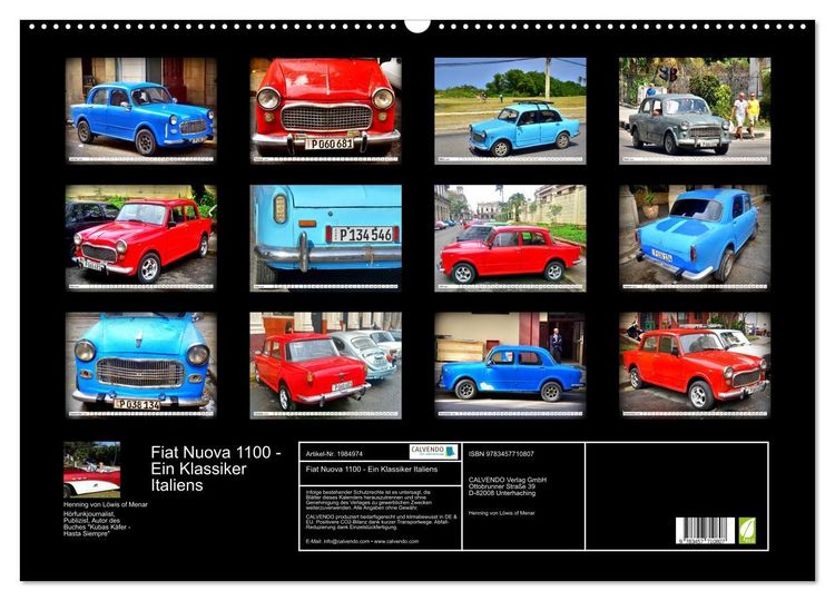 Produktbild: Fiat Nuova 1100 - Ein Klassiker Italiens (Wandkalender 2026 DIN A2 quer), CALVENDO Monatskalender