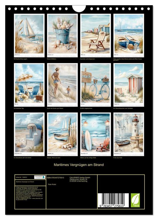 Produktbild: Maritimes Vergn&uuml;gen am Strand (Wandkalender 2026 DIN A4 hoch), CALVENDO Monatskalender