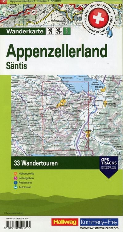 Produktbild: Hallwag Touren-Wanderkarte 2 Appenzellerland