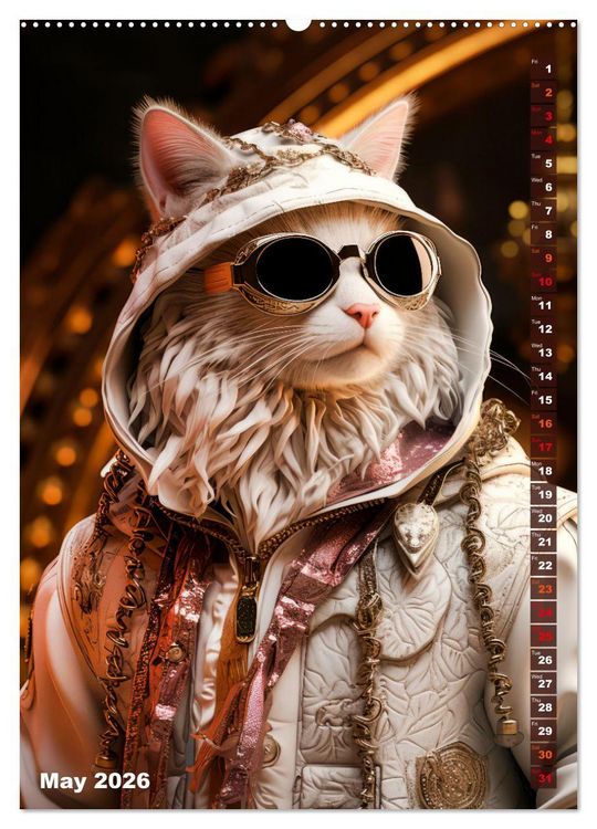 Produktbild: Stylish cats (High Quality Premium Wall Calendar 2026 DIN A2 portrait),CALVENDO 12 Month Wall Calendar