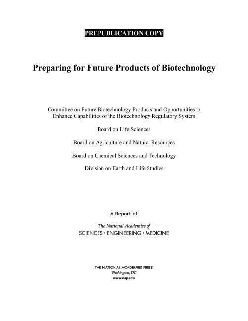 Produktbild: Preparing for Future Products of Biotechnology