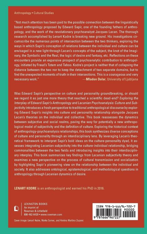 Produktbild: Exploring the Interplay of Edward Sapir's Anthropology and Lacanian Psychoanalysis