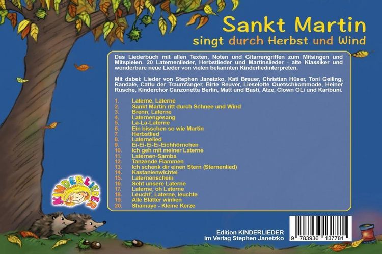 Produktbild: Sankt Martin SINGT durch HERBST und Wind - Das Liederbuch