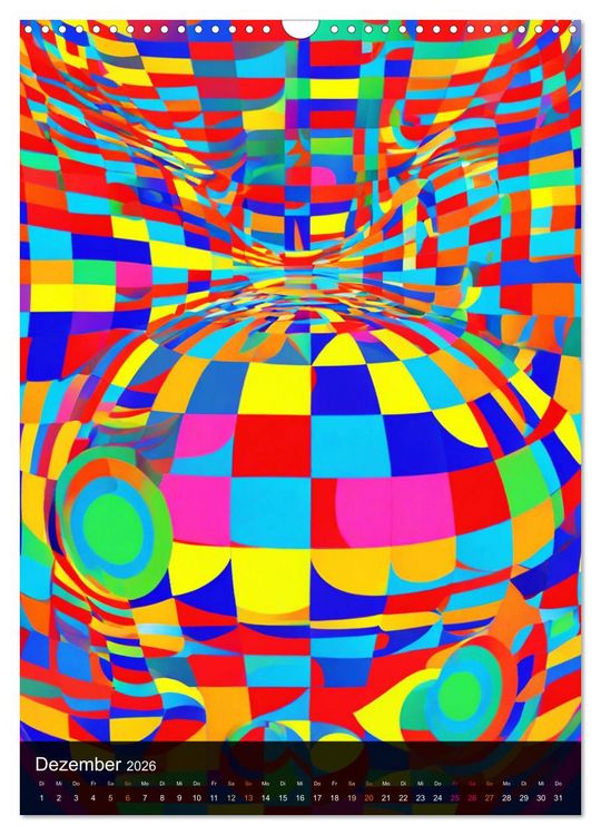 Produktbild: OP Art Nichts f&uuml;r schwache Augen (Wandkalender 2026 DIN A3 hoch), CALVENDO Monatskalender