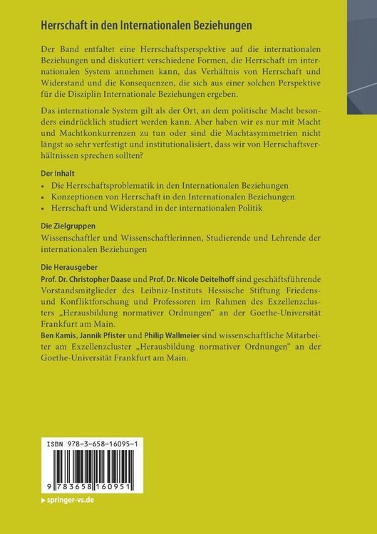 Produktbild: Herrschaft in den Internationalen Beziehungen