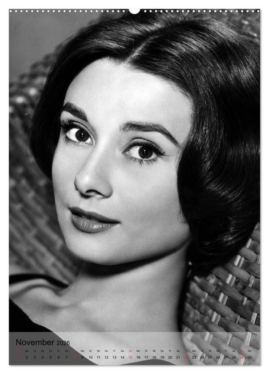 Produktbild: Hollywood-Diva - Audrey Hepburn (hochwertiger Premium Wandkalender 2026 DIN A2 hoch), Kunstdruck in Hochglanz