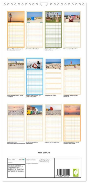 Produktbild: Familienplaner 2027 - Moin Borkum mit 5 Spalten (Wandkalender, 21 x 45 cm) CALVENDO