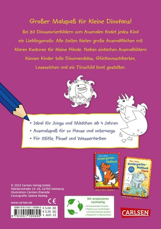 Produktbild: Mein dicker Dinosaurier-Malblock