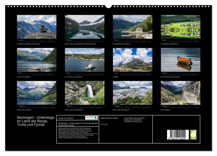 Produktbild: Norwegen - Unterwegs im Land der Berge, Trolle und Fjorde (hochwertiger Premium Wandkalender 2026 DIN A2 quer), Kunstdruck in Hochglanz