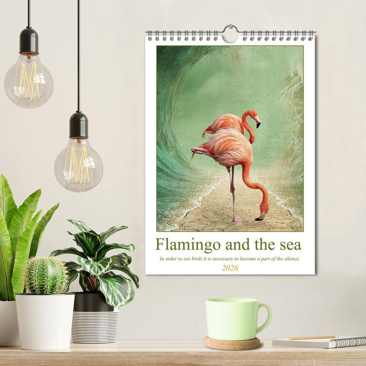 Produktbild: Flamingo and the sea (Wall Calendar 2026 DIN A4 portrait), CALVENDO 12 Month Wall Calendar