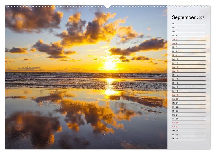 Produktbild: Sylt - Magie der Abendstunden (Wandkalender 2026 DIN A2 quer), CALVENDO Monatskalender