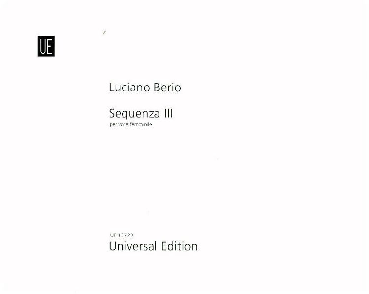 Produktbild: Berio, L: Sequenza III