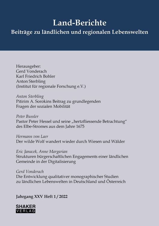 Produktbild: Land-Berichte. Beitr&auml;ge zu l&auml;ndlichen und regionalen Lebenswelten