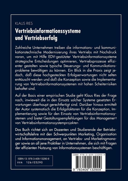 Produktbild: Vertriebsinformationssysteme und Vertriebserfolg