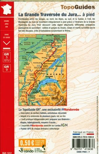 Produktbild: Grande Traversee du Jura a pied GR509/GRP