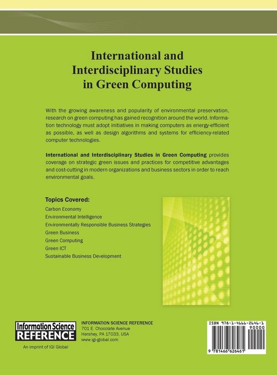 Produktbild: International and Interdisciplinary Studies in Green Computing
