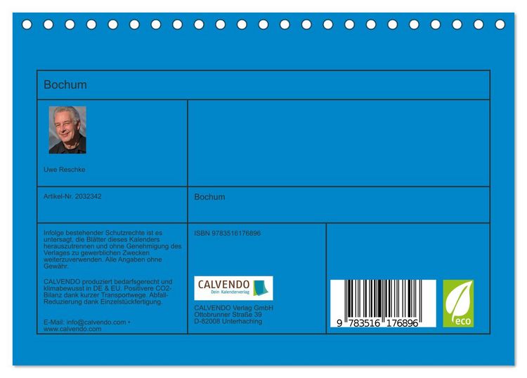 Produktbild: Bochum (Tischkalender 2026 DIN A5 quer), CALVENDO Monatskalender