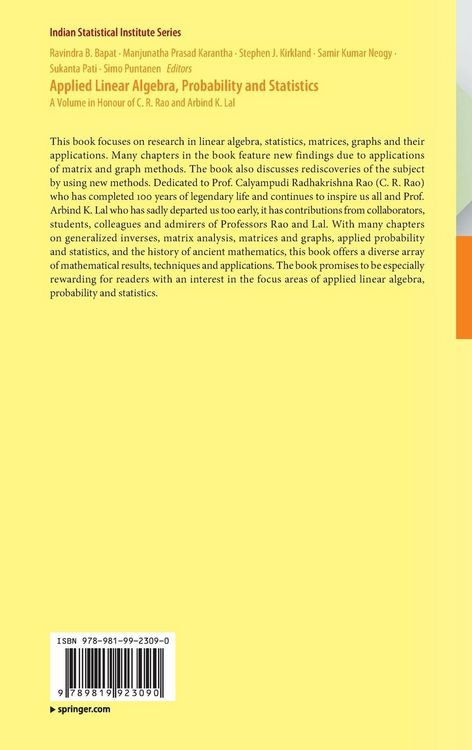 Produktbild: Applied Linear Algebra, Probability and Statistics