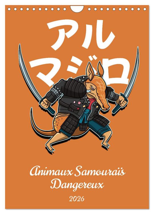 Produktbild: Animaux Samoura&iuml;s Dangereux (Calendrier mural 2026 DIN A4 horizontal), CALVENDO calendrier mensuel