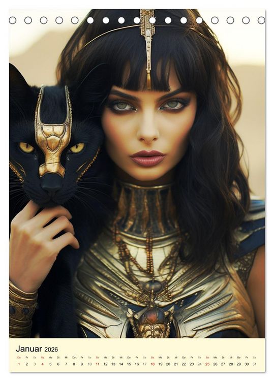 Produktbild: &Auml;gyptischer Katzenkult. Priesterinnen der G&ouml;ttin Bastet (Tischkalender 2026 DIN A5 hoch), CALVENDO Monatskalender