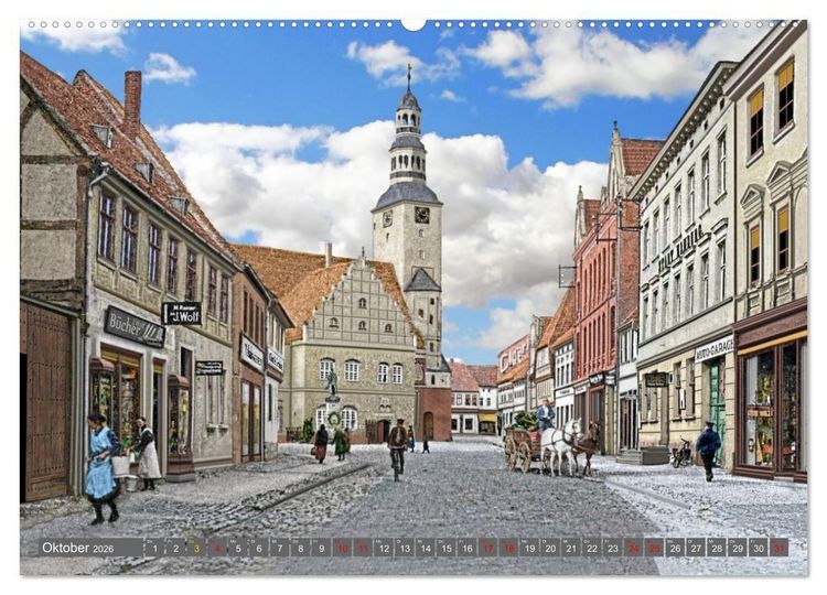 Produktbild: Altmark um 1900 - Orte zur Kaiserzeit in Farbe &ndash; kolorierte Fotografien (Wandkalender 2026 DIN A2 quer), CALVENDO Monatskalender
