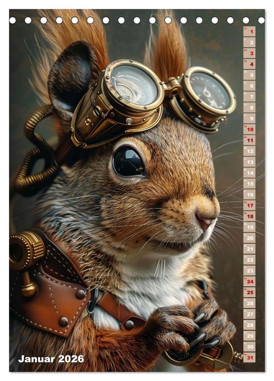 Produktbild: Steampunk Fauna (Tischkalender 2026 DIN A5 hoch), CALVENDO Monatskalender