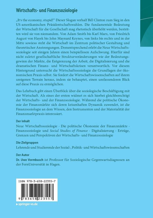Produktbild: Wirtschafts- und Finanzsoziologie