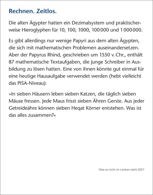 Produktbild: Was so nicht im Lexikon steht Tagesabrei&szlig;kalender 2027 - Kuriosit&auml;ten, Hist&ouml;rchen und merkw&uuml;rdige Geschichten