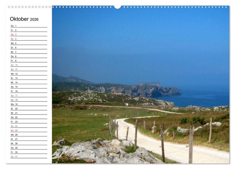 Produktbild: Camino del norte - K&uuml;stenweg (hochwertiger Premium Wandkalender 2026 DIN A2 quer), Kunstdruck in Hochglanz