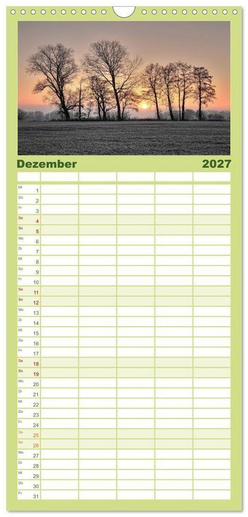 Produktbild: Familienplaner 2027 - Unser Land im Norden mit 5 Spalten (Wandkalender, 21 x 45 cm) CALVENDO