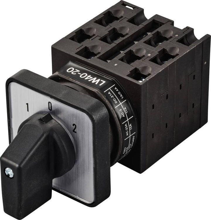 Produktbild: TRU COMPONENTS TC-LW40-20 D404/4A48I Nockenschalter 20A 690V 2 x 45&deg; Schwarz, Grau 1St.