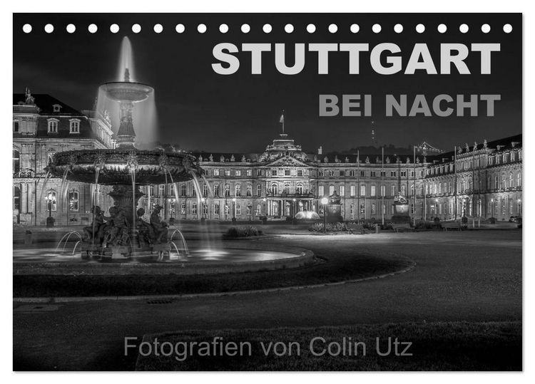 Produktbild: Stuttgart bei Nacht (Tischkalender 2026 DIN A5 quer), CALVENDO Monatskalender