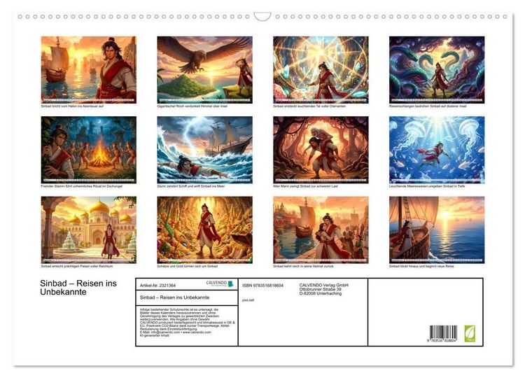 Produktbild: Sinbad &ndash; Reisen ins Unbekannte (Wandkalender 2027 DIN A2 quer), CALVENDO Monatskalender