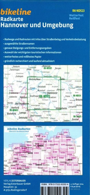 Produktbild: Radkarte Hannover und Umgebung (RK-NDS13)