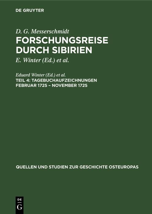 Produktbild: Tagebuchaufzeichnungen Februar 1725 - November 1725