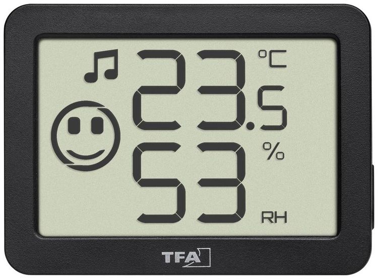 Produktbild: TFA Dostmann Thermo-/Hygrometer Schwarz 30.5055.01