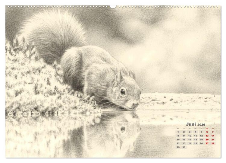 Produktbild: Wilde Seelen - Tierische Momente in Graphit (hochwertiger Premium Wandkalender 2026 DIN A2 quer), Kunstdruck in Hochglanz