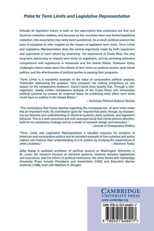Produktbild: Term Limits and Legislative Representation