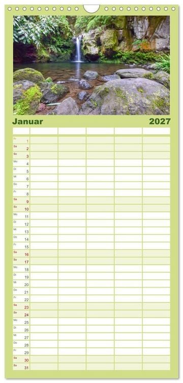 Produktbild: Familienplaner 2027 - Azoreninsel S&atilde;o Miguel mit 5 Spalten (Wandkalender, 21 x 45 cm) CALVENDO