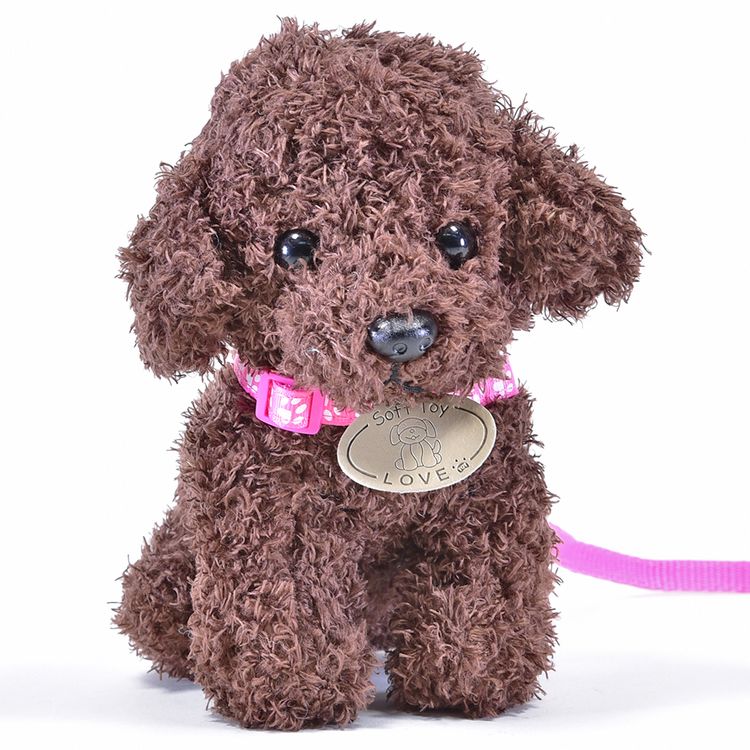 Produktbild: Pl&uuml;schHund Pudel braun Paloma mit Leine