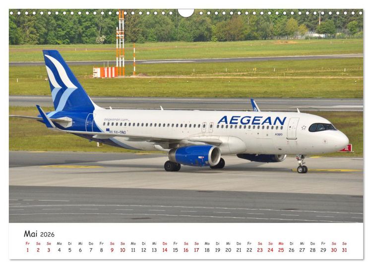 Produktbild: Flugzeuge auf Europas Flugh&auml;fen (Wandkalender 2026 DIN A3 quer), CALVENDO Monatskalender