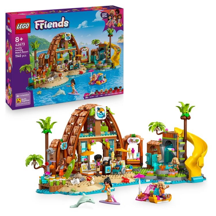 Produktbild: LEGO Friends 42673 Familienurlaub im Strandresort, Spielzeug Figuren Set