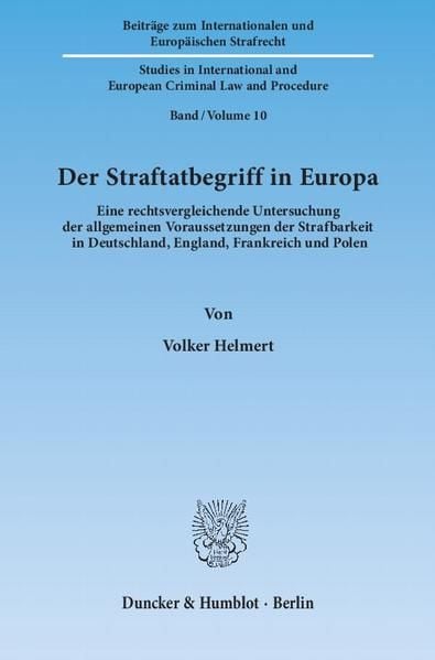 Produktbild: Der Straftatbegriff in Europa.
