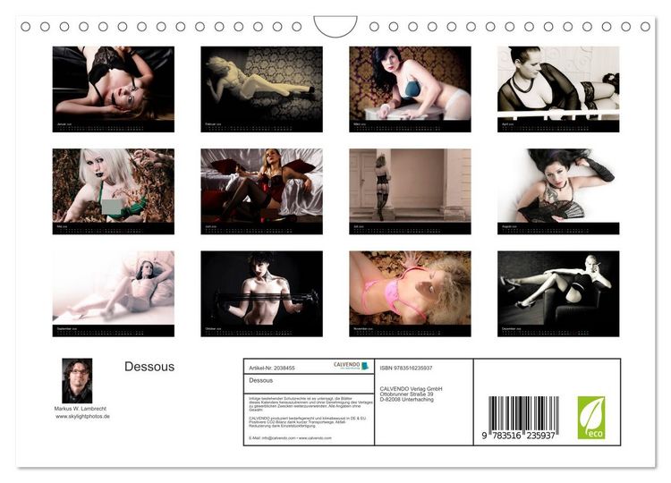Produktbild: Dessous (Wandkalender 2026 DIN A4 quer), CALVENDO Monatskalender